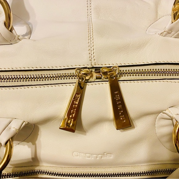 CROMIA Pure White Leather BAG PURSE SATCHEL - Brand NEW - GORGEOUS *TAKE A LOOK* - Picture 5 of 16